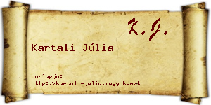 Kartali Júlia névjegykártya