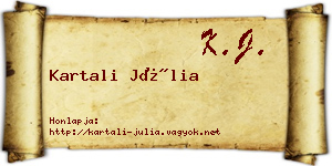 Kartali Júlia névjegykártya